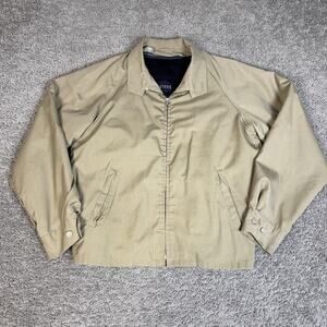 Vintage Peters Jacket Mens 38 Beige Bomber Sherpa Lined Talon Zip Collared